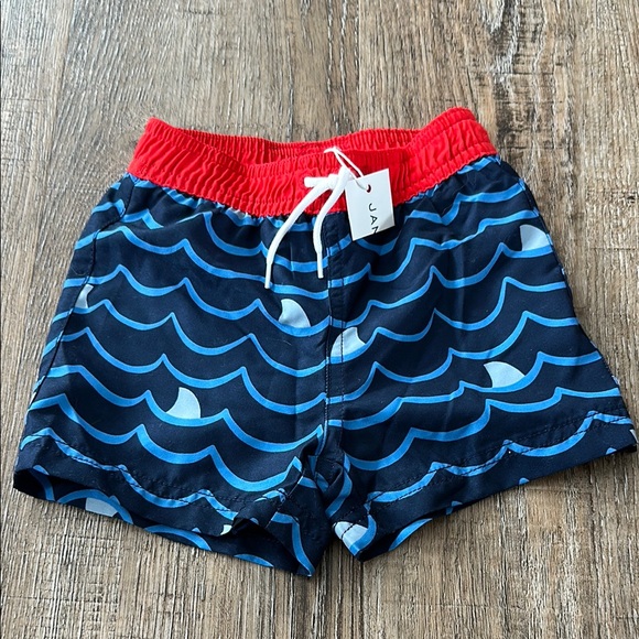 Janie and Jack Blue and Red Nautical Shorts - Picture 1 of 1